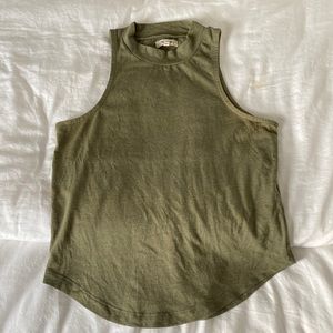 Madewell Mock Neck Olive Green Tank